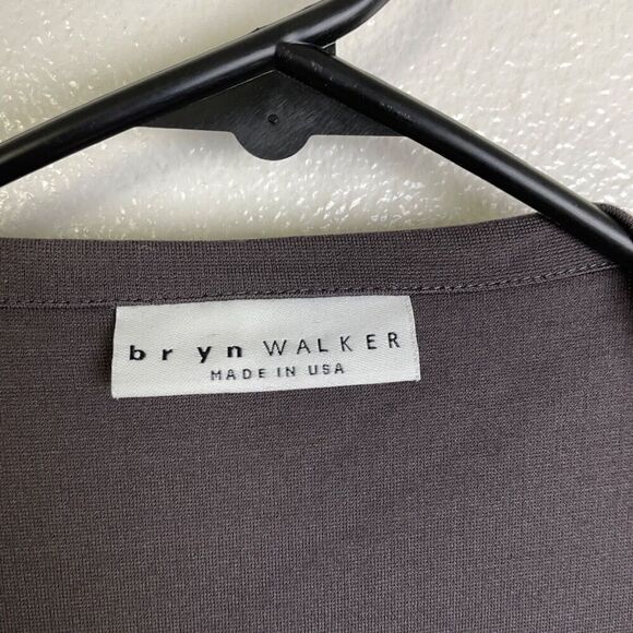 Bryn Walker Modal Cardigan Sweater Medium Brown Open Front Waterfall Stretch * - Picture 13 of 14